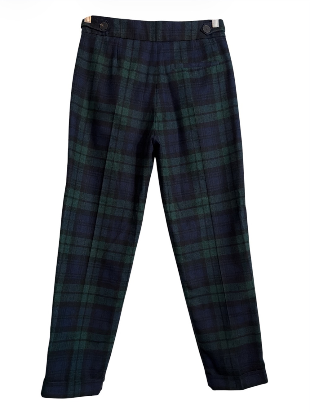 Sezane NWT Green Plaid Straight-Leg Mitchell Trousers - Picture 8 of 12